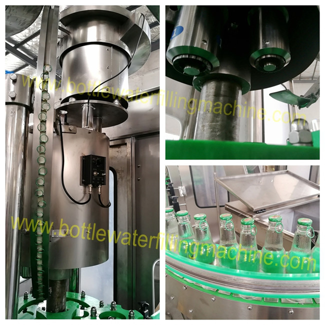 6000B/H Capacity Glass Bottle Non-Carbonated Soft Drinks / Juice Monoblock Filler And Capper 3