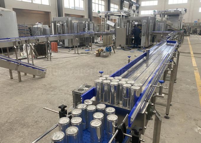 6000CPH Fruit Juice Canning Line , Coconut Water Aluminum Can Filling And Sealing Machine 0