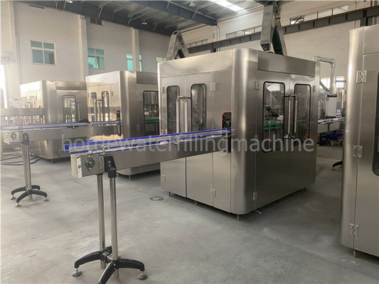 4.88kw 350ml 25 Degree Glass Bottle Juice Filling Machine  Rotative Rinsing Turret