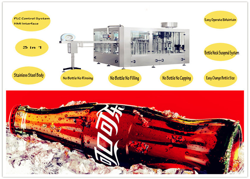 PCL Control Carbonated Drink Filling Machine For Small Food / Beverage Factory
