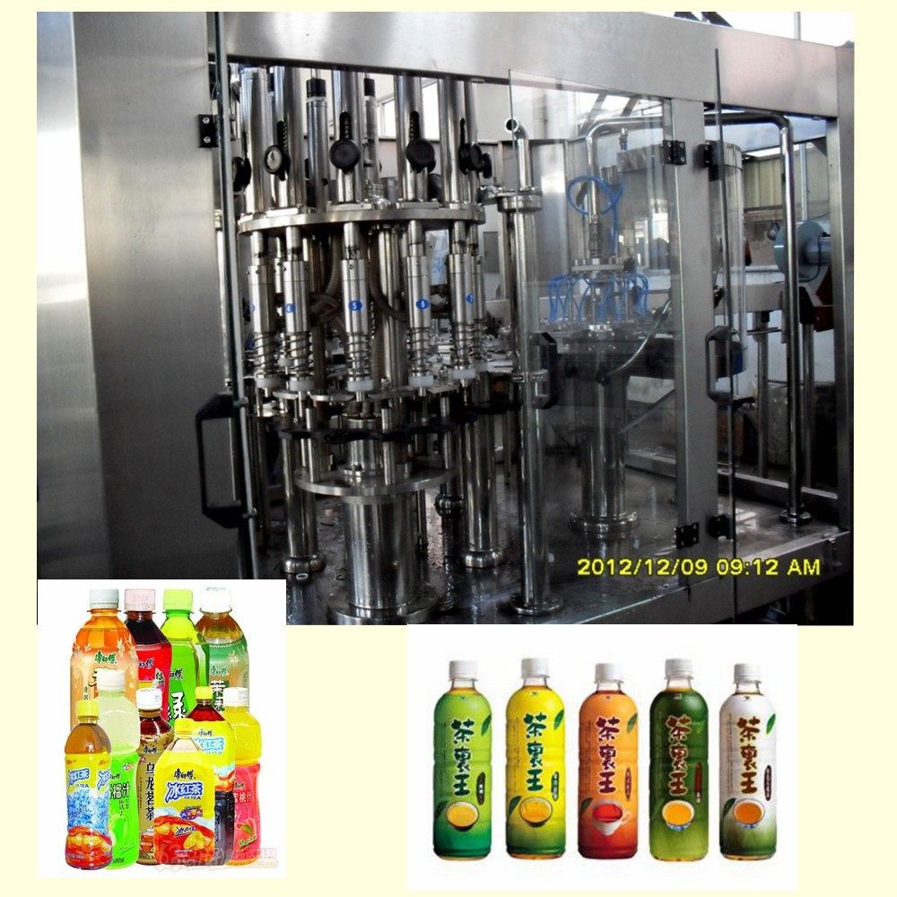 Fully Automatic Tea Hot Filling Machine / Packaging Machine 6000BPH 500ml Capacity