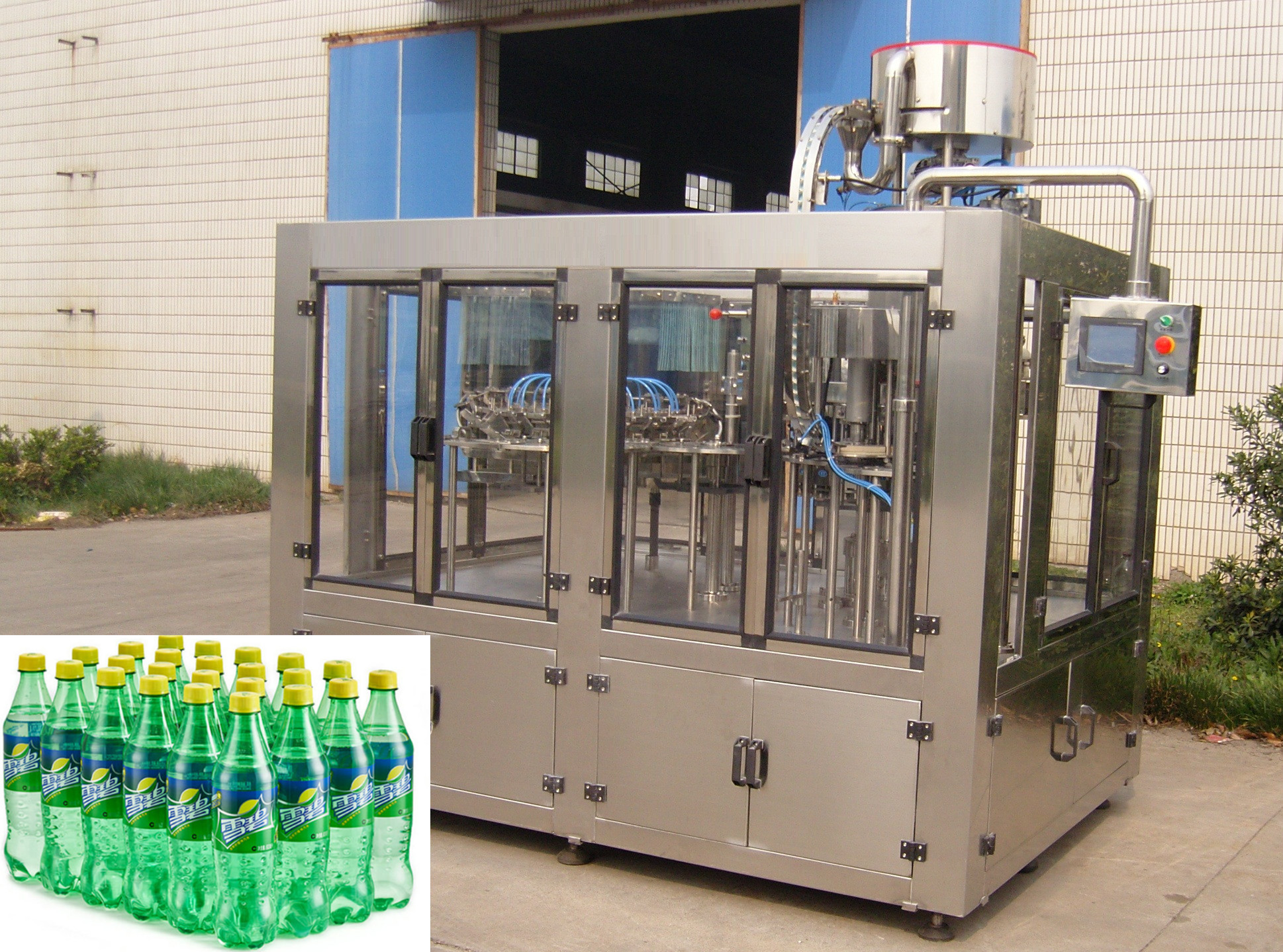 Automatic Glass Bottle Sparkling Water / Soft Drink Filling Machine For PET Bottle