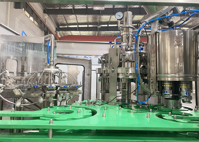 Glass Bottle Soda Filling Machine , Carbonated Drink Bottling Machine For Small Factory